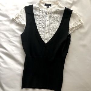 Layered look blouse & vest by bebe